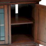 80360 Burnished Oak Leaded Glass TV Stand - Image 5