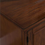 80360 Burnished Oak Leaded Glass TV Stand - Image 6