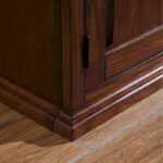 80360 Burnished Oak Leaded Glass TV Stand - Image 7