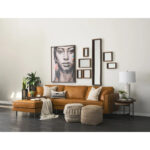 Binita Grey / Brown Hemp Wool & Cotton Square Pouf - Image 10