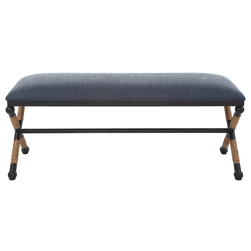 9322887544991_554507 Firth Rustic Navy Bench - 48W x 21H x 16D - Image 1