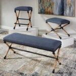 Firth Rustic Navy Bench - 48W x 21H x 16D - Image 5