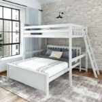 L-Shaped Full over Queen Solid Wood Bunk Bed with Ladder on End - Image 8