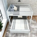 L-Shaped Full over Queen Solid Wood Bunk Bed with Ladder on End - Image 5