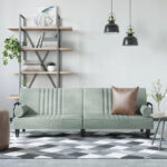 Velvet Sofa Bed with Armrests Couch Recliner Loveseat Folding Daybed - 80.7 x 35 x 27.6 - Image 22