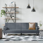 Velvet Sofa Bed with Armrests Couch Recliner Loveseat Folding Daybed - 80.7 x 35 x 27.6 - Image 11