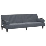 Velvet Sofa Bed with Armrests Couch Recliner Loveseat Folding Daybed - 80.7 x 35 x 27.6 - Image 13