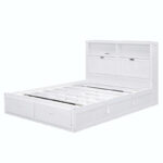 Wood Queen Size Hydraulic Platform Bed with Storage LED Headboard - Image 10
