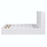 Wood Queen Size Hydraulic Platform Bed with Storage LED Headboard - Image 14