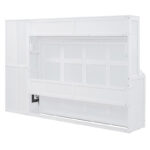 Queen Size Murphy Bed Wall Bed with Closet and Drawers,Gray - Image 13