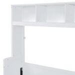 Queen Size Murphy Bed Wall Bed with Closet and Drawers,Gray - Image 17
