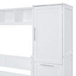 Queen Size Murphy Bed Wall Bed with Closet and Drawers,Gray - Image 18