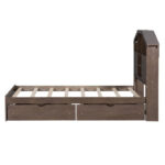 Wood Platform Bed with House-shaped Storage Headboard and 2 Drawer - Image 15