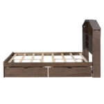 Wood Platform Bed with House-shaped Storage Headboard and 2 Drawer - Image 29