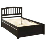 Twin size Platform Bed Wood Bed Frame with Trundle - Image 4