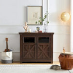 2 Doors Large Buffet Sideboard Dresser,Bar Wine Bar Storage Cabinet for Dining Room
