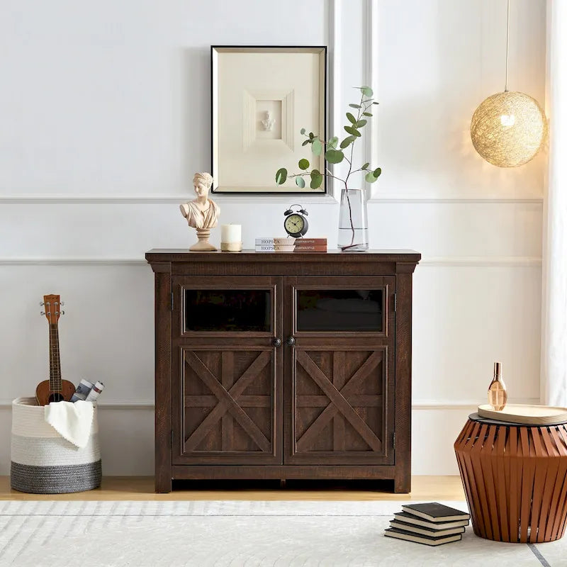 9379213672607_553862 2 Doors Large Buffet Sideboard Dresser,Bar Wine Bar Storage Cabinet for Dining Room - Image 1