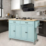 Kitchen Island Cart with Solid Wood Top - Image 31