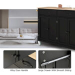 Kitchen Island Cart with Solid Wood Top - Image 8