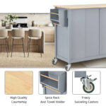 Kitchen Island Cart with Solid Wood Top - Image 15