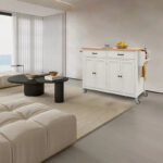 Kitchen Island Cart with Solid Wood Top - Image 24