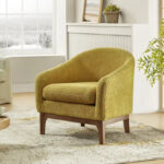 Augus Modern Boucle Accent Barrel Chair with Solid Wood Legs by - Image 36