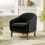 Augus Modern Boucle Accent Barrel Chair with Solid Wood Legs by - Image 4