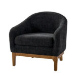 Augus Modern Boucle Accent Barrel Chair with Solid Wood Legs by - Image 5