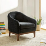 Augus Modern Boucle Accent Barrel Chair with Solid Wood Legs by - Image 6