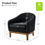 Augus Modern Boucle Accent Barrel Chair with Solid Wood Legs by - Image 11
