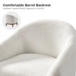 Augus Modern Boucle Accent Barrel Chair with Solid Wood Legs by - Image 17