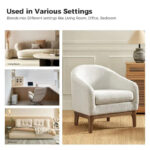 Augus Modern Boucle Accent Barrel Chair with Solid Wood Legs by - Image 20