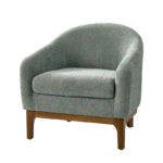 Augus Modern Boucle Accent Barrel Chair with Solid Wood Legs by - Image 22