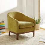 Augus Modern Boucle Accent Barrel Chair with Solid Wood Legs by - Image 33