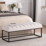 Modern Metal Base Upholstered Bench for Bedroom for Entryway - Image 2