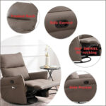Modern PU Leather Rocker Seating Glider Swivel Recliner Chair - Image 10