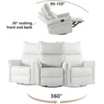 Modern PU Leather Rocker Seating Glider Swivel Recliner Chair - Image 20