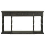Retro Senior Console Table for Hallway Living Room Bedroom with 4 Front Facing Storage Drawers and 1 Shelf - Image 3