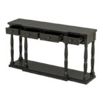 Retro Senior Console Table for Hallway Living Room Bedroom with 4 Front Facing Storage Drawers and 1 Shelf - Image 5