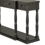 Retro Senior Console Table for Hallway Living Room Bedroom with 4 Front Facing Storage Drawers and 1 Shelf - Image 9