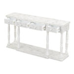 Retro Senior Console Table for Hallway Living Room Bedroom with 4 Front Facing Storage Drawers and 1 Shelf - Image 14