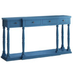 Retro Senior Console Table for Hallway Living Room Bedroom with 4 Front Facing Storage Drawers and 1 Shelf - Image 22