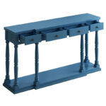 Retro Senior Console Table for Hallway Living Room Bedroom with 4 Front Facing Storage Drawers and 1 Shelf - Image 23