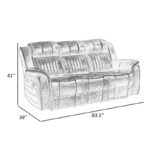 Bento 84 Inch Double Manual Recliner Sofa, Sandy Brown Polished Microfiber - Image 6