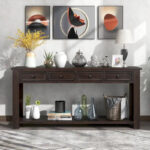 Console Table/Sofa Table with Storage Drawers and Bottom Shelf for Entryway Hallway - Image 37