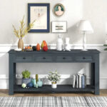 Console Table/Sofa Table with Storage Drawers and Bottom Shelf for Entryway Hallway - Image 41