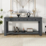 Console Table/Sofa Table with Storage Drawers and Bottom Shelf for Entryway Hallway - Image 2