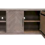 80 Two Door TV Console, Entertainment Stand, Wood Accent Cabinet, Fully Assembled, Gray - 80W x 32H x 16D - Image 9