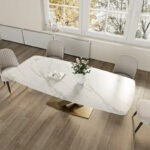 Modern Rectangle Sintered Stone Large Dining Table - Image 4