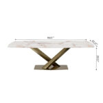 Modern Rectangle Sintered Stone Large Dining Table - Image 9